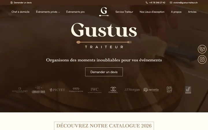 Aperçu du site Gustus Traiteur