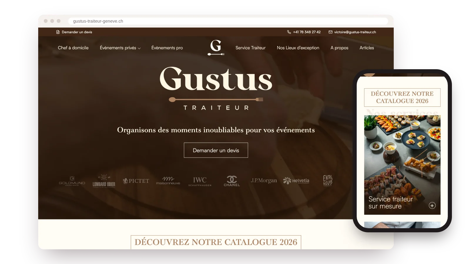 Aperçu du projet Gustus Traiteur
